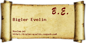 Bigler Evelin névjegykártya